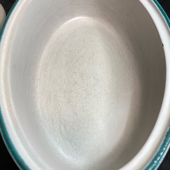 Terra Cotta Ceramic Painted Dish with Koi Fish on Lid - Picture 6 of 14